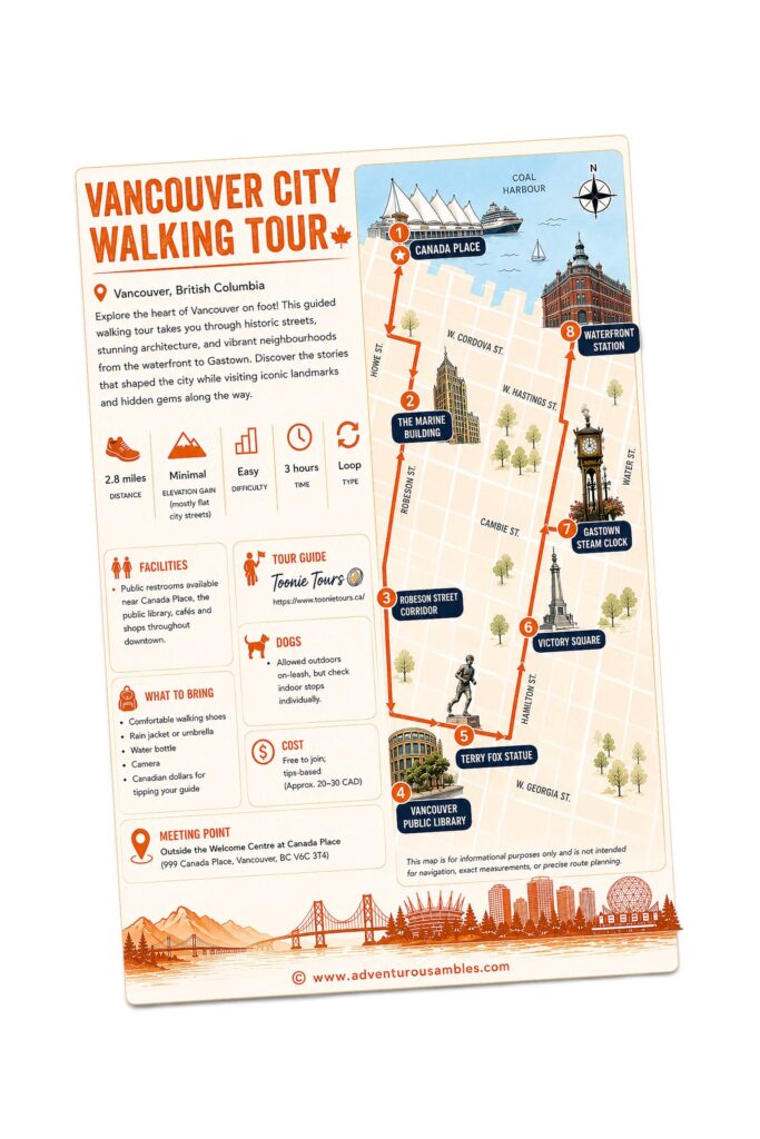 vancouver city walking tour map