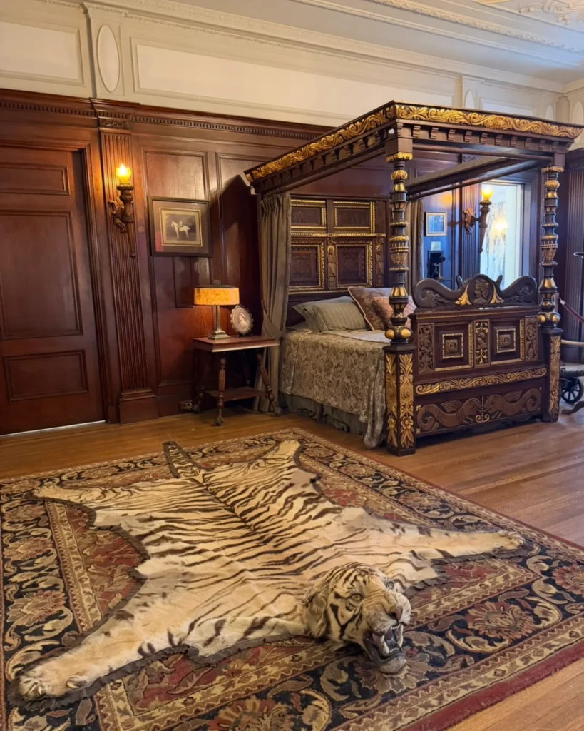 bedroom with bear skin run casa loma